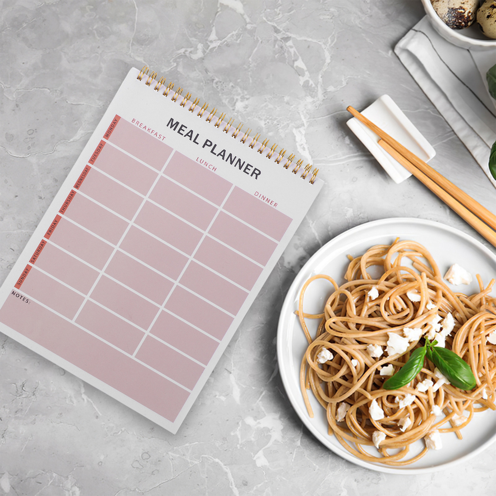 Fitness With Nutrition - Weekly Meal Planner Notebook Spiral Bound