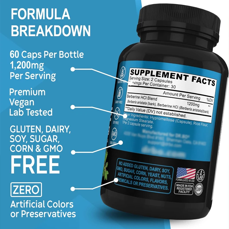 60 Capsules Berberine Suppleme - مراجعة Berberine Hcl Capsule وسعره